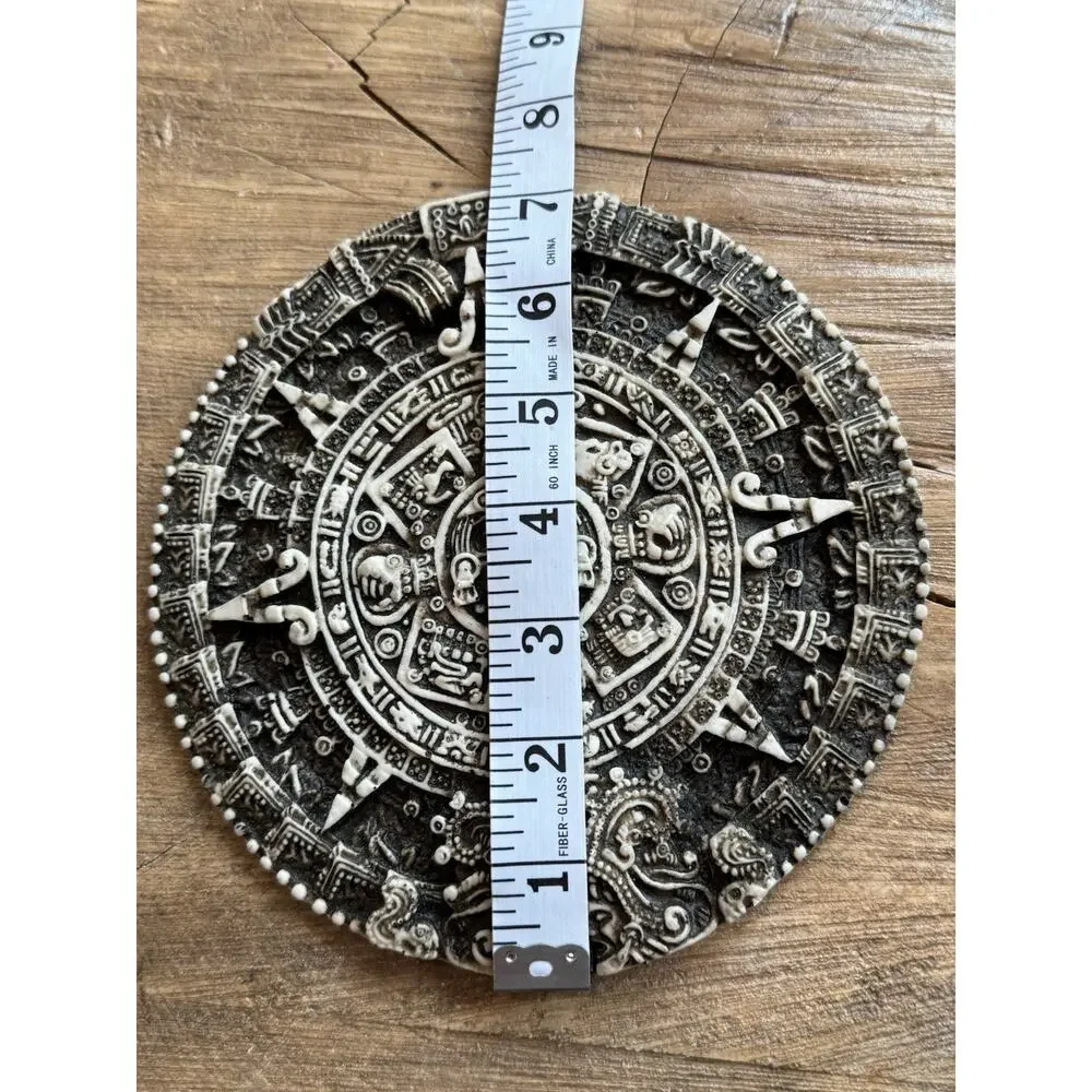 Aztec Mayan Calendar Plaque 7 In 6 In Wall Hanging Sandstone Set Of 2
